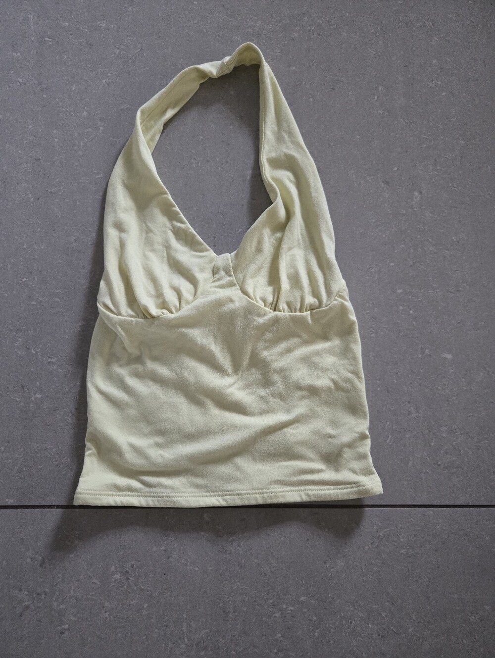 Light Yellow Halter Crop Top